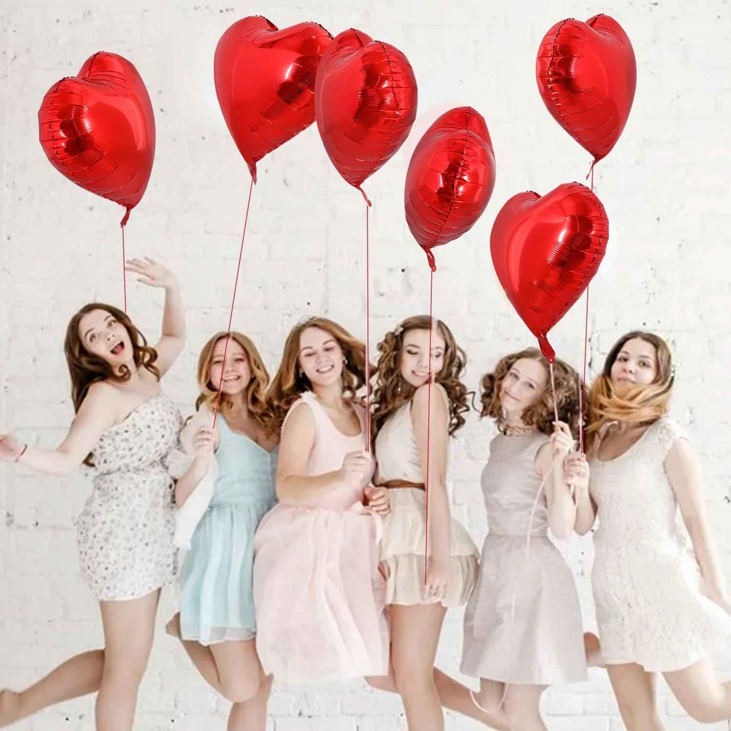 TONIFUL 30Pcs 18 Inch Red Heart Balloons Valentine’s Day Heart Shape Foil Mylar Balloons Decoration for Romantic Valentine's Day Wedding Bridal Shower Anniversary Engagement Party Supplies
