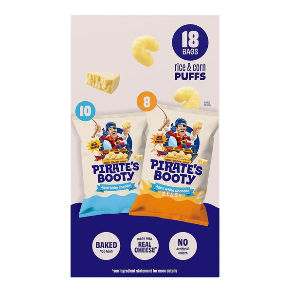 Pirate's Booty Aged White Cheddar and Cheddar Blast Cheese Puffs Variety Pack