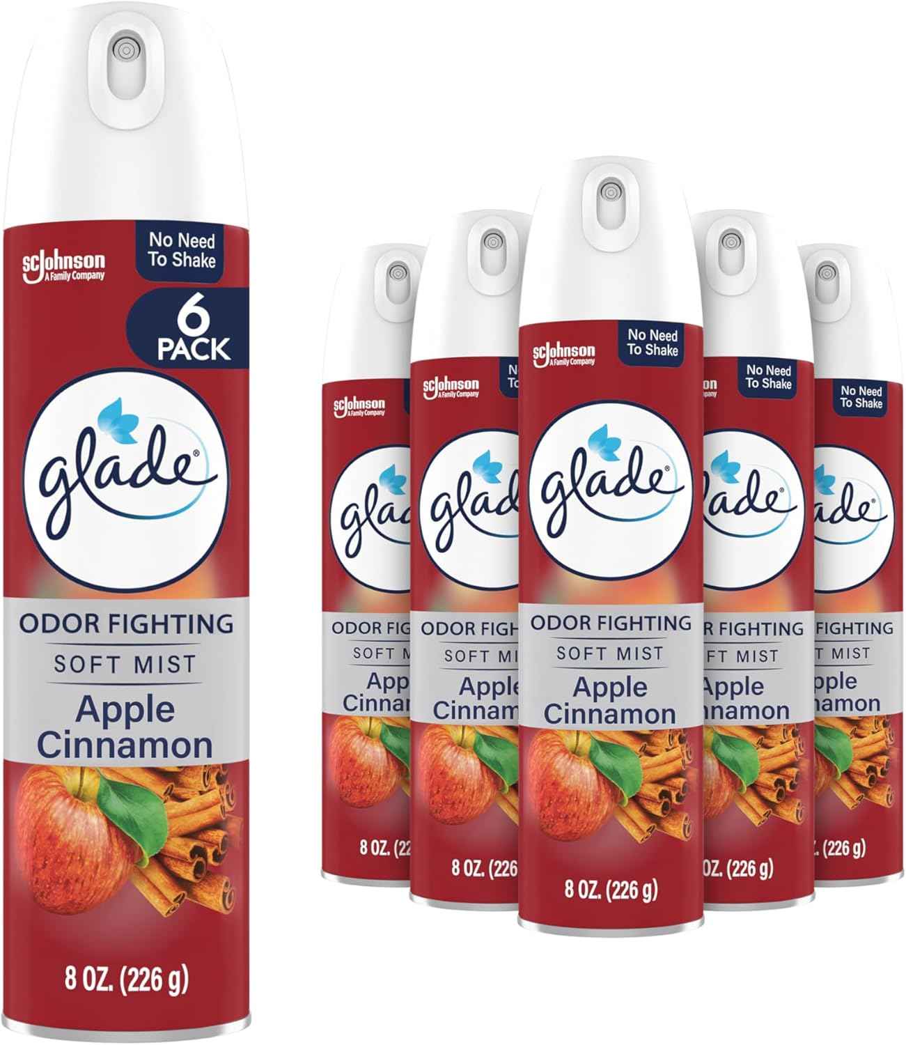 Glade Air Freshener Room Spray, Clean Linen Scent, Odor Fighting to Deliver Long Lasting Freshness, 8 Oz, 6 Count