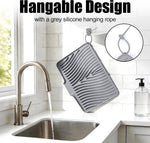 Silicone Dish Drying Mat for Kitchen Counter, Heat Resistant and Non-Slip
