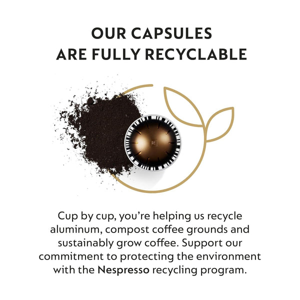 Nespresso Capsules Vertuo Double Espresso Chiaro Medium Roast Coffee Pods 30-Count