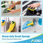 AIDEA Sponges Kitchen, 50 Pack Heavy Duty Dish Sponge, Cleaning Dish Scrubber for Home and Kitchen, Stink-Free Cleaning Supplies for Pots, Pans