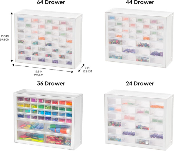 24-Drawer Plastic Storage Organizer for Small Parts and Tools