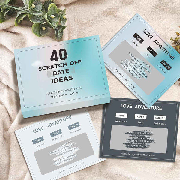 Valentines Day Gifts for Him and Her, 40 Scratch Off Date Ideas and Games