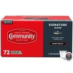 Community Coffee Signature Blend 72 Count Coffee Pods Dark Roast Compatible with Keurig 2.0 K-Cup Brewers