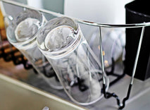 Small Chrome-Plated Steel Dish Drainer with Detachable Cutlery Cup