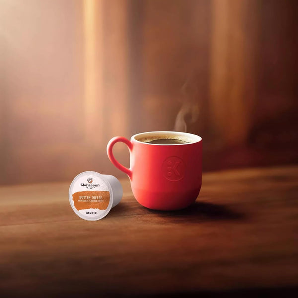 Gloria Jean's Coffees Butter Toffee Single-Serve Keurig K-Cup Pods Medium Roast Coffee 24 Count
