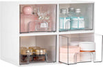 Vtopmart 4 Pack Small Clear Stackable Storage Drawers,Acrylic Bathroom Makeup Organizer,Plastic Storage Bins For Vanity, Undersink, Kitchen Cabinets, Pantry, Home Organization