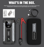 sharmeal 3000a portable jump starter for 9.0l gas and 7.0l diesel vehicles with led light