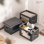 Storage bins with lids for home and office organization