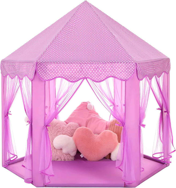 Monobeach Princess Tent Girls Large Playhouse Kids Castle Play Tent with Star Lights Toy for Children Indoor and Outdoor Games, 55'' x 53'' (DxH)