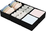 DIMJ Drawer Organizers Clothes, Set of 4 Dresser Organizer Bins, Fabric Closet Organizers and Storage, Shallow Drawer Dividers for Nursery, Clothing, Baby Clothes, Socks, Underwears, Tie (Beige)