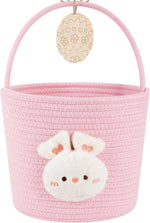 oiahomy-pink-easter-basket-with-handle-personalized-bunny-baskets-for-kids-and-gifts