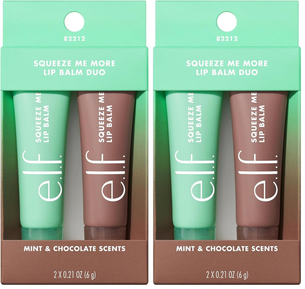 e.l.f. Squeeze Me More Lip Balm Duo, 2-Count, Mango and Watermelon, Vegan, Cruelty-Free, Hyaluronic Acid