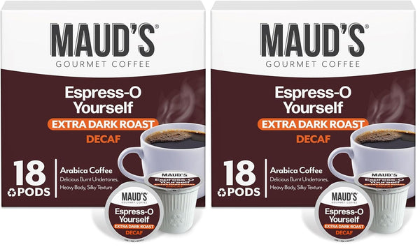 Maud's Decaf Dark Roast Coffee Pods, 100 count, Compatible with Keurig K Cups Maker