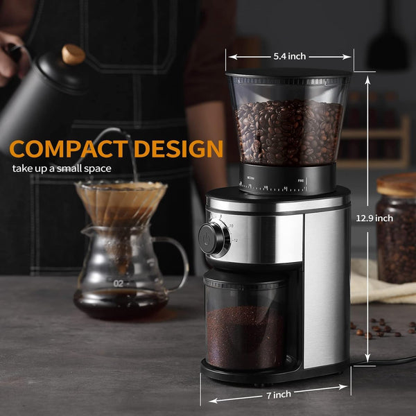 Electric Conical Burr Coffee Grinder with 30 Adjustable Grind Settings