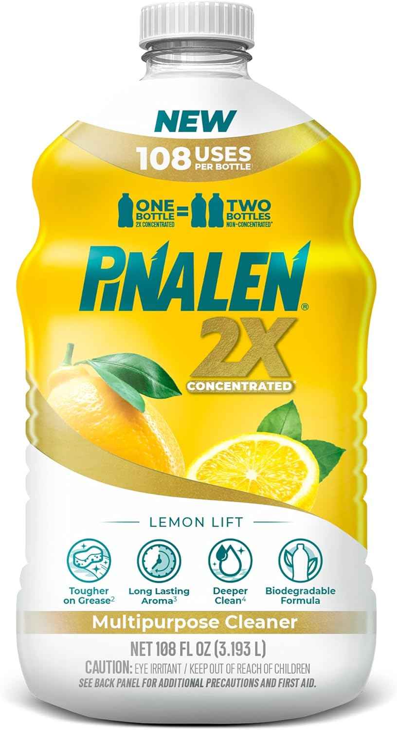 PINALEN 2X Concentrated Multipurpose Cleaner - Fresh Pine Scent - 28 fl oz - All Purpose Cleaner for Kitchen, Bathroom, Laundry, Floors & Outdoors