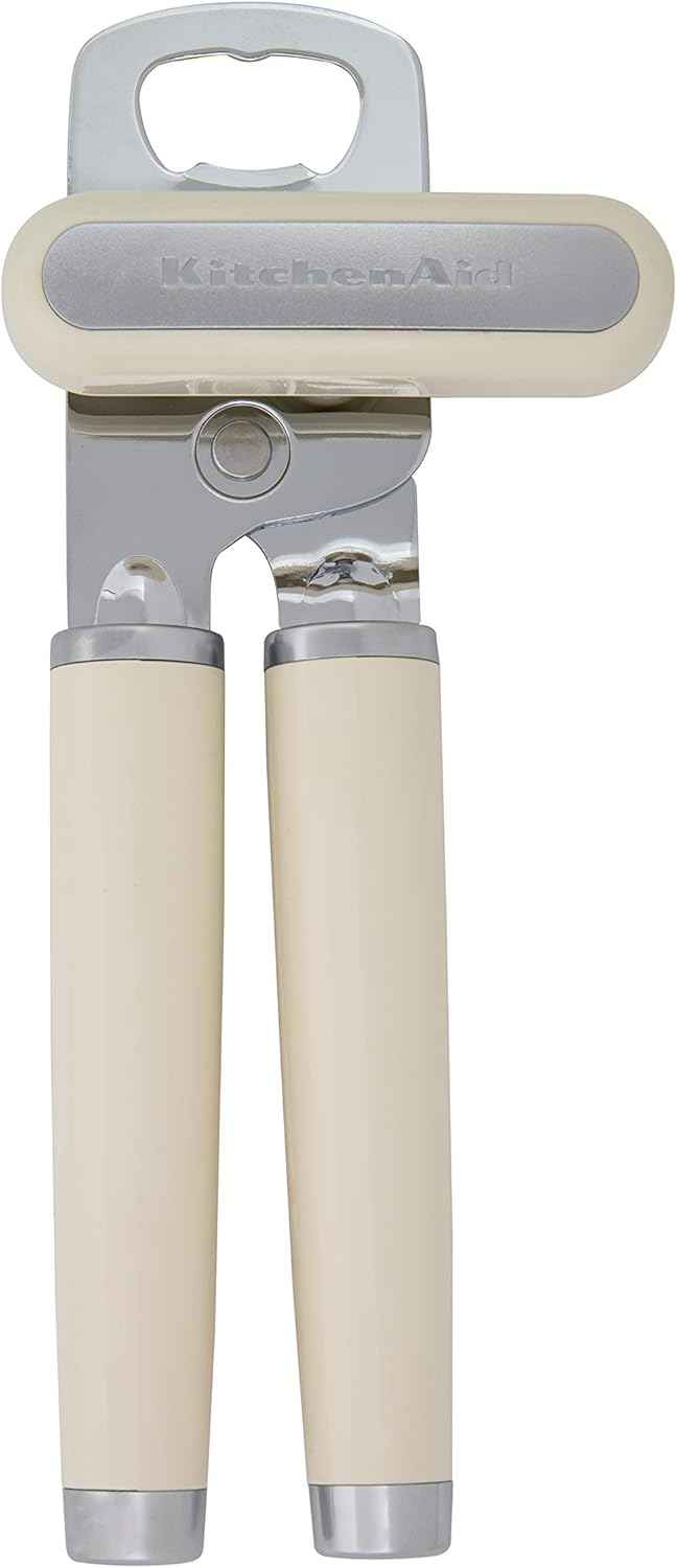 KitchenAid Classic Multifunction Can Opener and Bottle Opener Easy to Use, Razor Sharp Stainless Steel Cutting Wheel, Soft Ergonomic Handles, Black