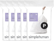 Custom fit liners for simplehuman trash cans, 100 count, 50% PCR plastic, 50-60 liter capacity