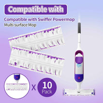 10 Pack Disposable Power Mop Pads for Swiffer Power Mop Pads, Compatible with Swiffer Power Mop Refills, Unscented Spray Replacement Floor Cleaning Refills for urface/Hardwood Floor Cleaning