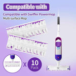 10-Pack Disposable Power Mop Pads: Unscented Replacement for Swiffer Power Mop, Ideal for Hardwood Floors