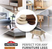 Felt Furniture Pads X-PROTECTOR 133 PCS Premium Furniture Pads - Felt Pads Furniture Feet Best Wood Floor Protectors - Protect Your Hardwood & Laminate Flooring! Brown and Beige