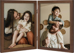 decorUhome double 4x6 picture frame vertical engineered wood bifold photo frame with plexiglass tabletop display black