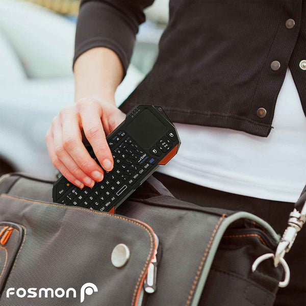 Fosmon mini wireless QWERTY keypad with touchpad, Bluetooth 3.0, compatible with Apple TV and PS4
