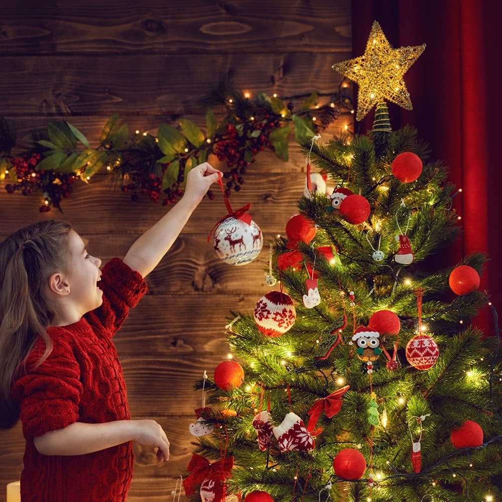 Christmas Tree Topper – Glitter Gold Hollow Star for Xmas Tree Decoration, Sparkling Treetop Ornament for Holiday Decor