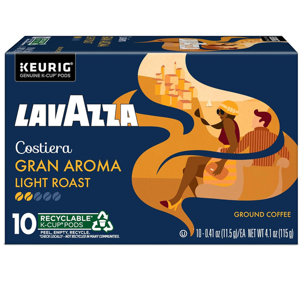 Lavazza Costiera Gran Aroma single-serve Keurig K-Cup pods, light roast coffee, 60-count box