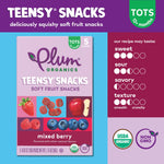 Plum Organics Teensy Snacks Soft Fruit Snacks - Mixed Berry - 0.35 oz Bags (Pack of 40) - Organic Toddler Food Fruit Snacks