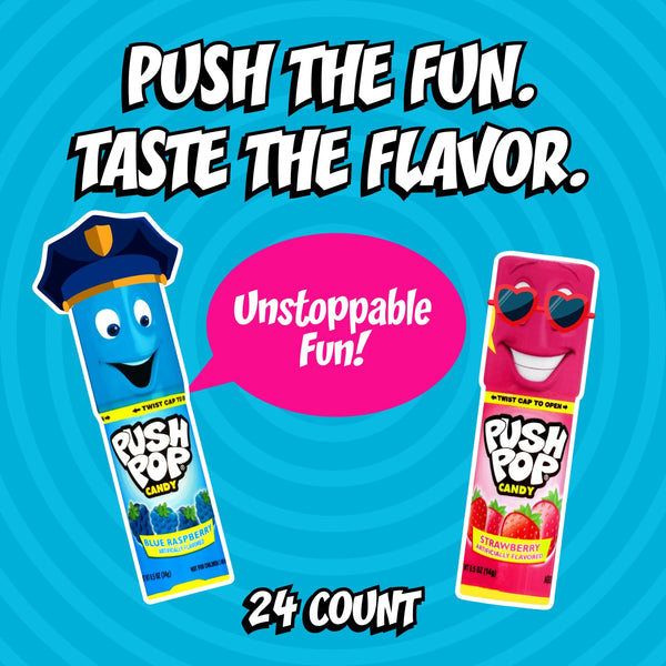 Push Pop Candy Lollipops Variety Pack 24 Count Assorted Fruity Flavors