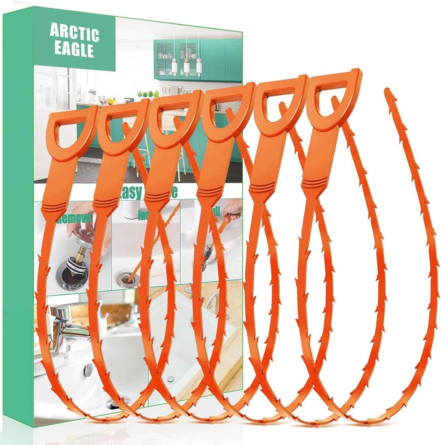 Drain Snake Hair Drain Clog Remover - 3 Pack Shower Snake Sink Unclogger Tool with Exquisite Packaging