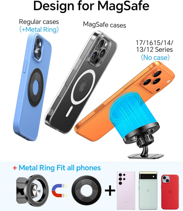 Magsafe Car Mount with Strong Magnets for iPhone and Android Phones