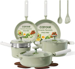 CAROTE 15-piece Ceramic Cookware Set with Non-stick Coating and Utensils