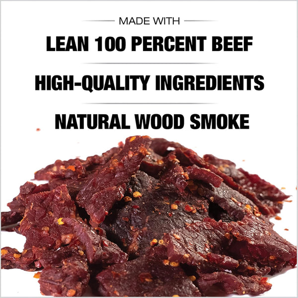 Old Trapper Beef Jerky, Hot & Spicy, 8 Ounce Individual Pack, 11 Grams of Protein, 70 Calories per Serving