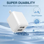 Dual Port USB Wall Charger with 3-Pack