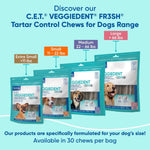 Virbac C.E.T. VEGGIEDENT FR3SH Tartar Control Chews for Medium Dogs, Beef, 1.6 Pounds