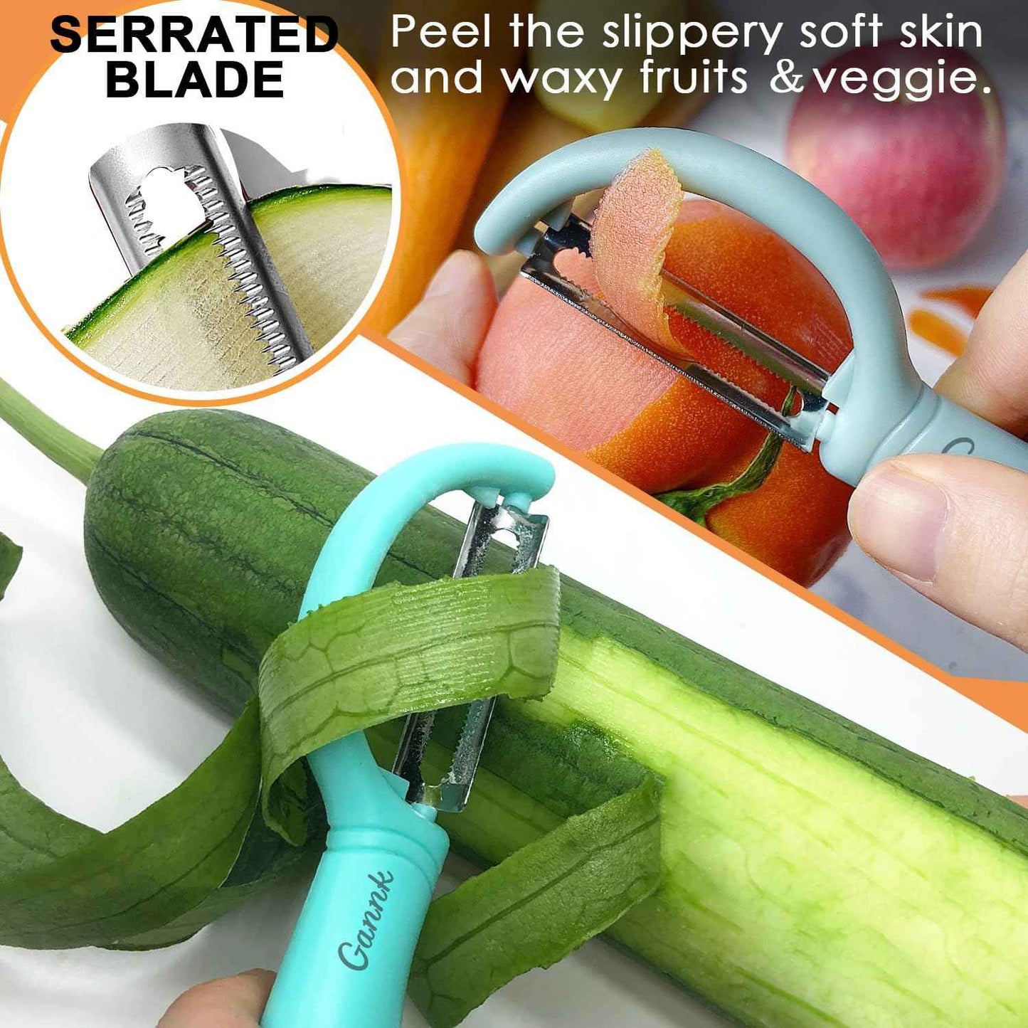 GANNK Vegetable Potato Peelers for Kitchen, Y Peeler for Apple Fruit Carrot Zucchini Cucumber Potatoes, Good Grip Veggie Peeler Makes Peeling Very Easy