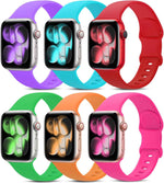 6 Pack Sport Bands Compatible with Apple Watch Band 38mm 40mm 41mm 42mm 44mm 45mm 49mm 46mm,Silicone Waterproof Strap for iWatch Apple Watch Series 11 10 9 Ultra 8 7 6 5 4 3 2 1 SE Women Men