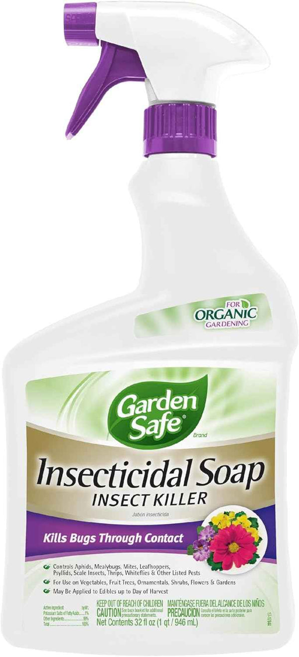 Garden Safe 32 oz. insecticidal soap for indoor and outdoor pest control of aphids and more
