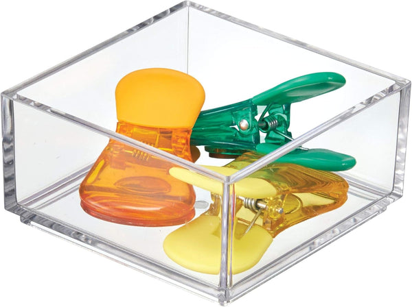Clear Plastic Drawer Organizer for Makeup and Office Supplies