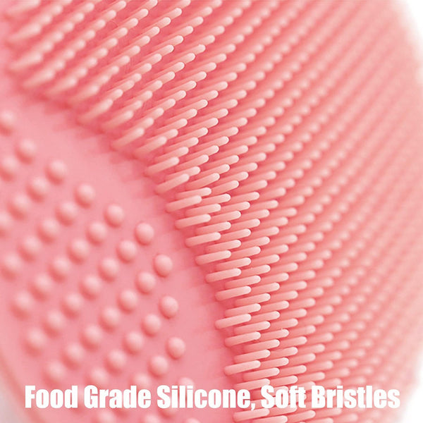 Silicone facial cleansing brush, 4 pack soft brush for deep cleaning, blackhead & acne pore care, gentle face exfoliator