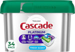 Cascade Platinum Dishwasher Pods, Dishwasher Detergent, Dish Detergent Soap, Fresh, 71 count