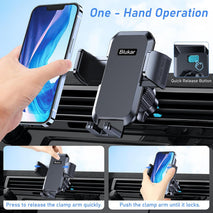 Blukar Car Phone Holder Mount with 2025 Metal Hook Clip and 360° Rotation