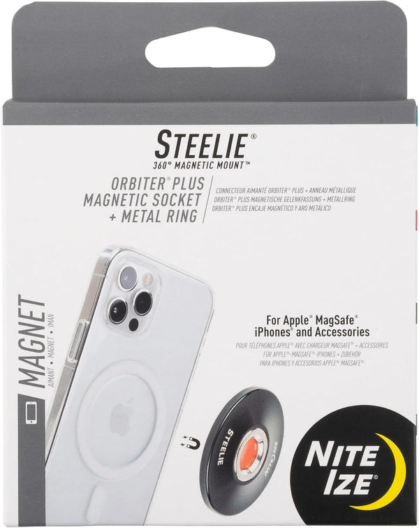 Nite Ize Steelie Magnetic Phone Socket - Strong Dashboard Mount Phone Socket for a Secure Hold - Smooth Glide - Adjustable Viewing - Works with Steelie Mounts