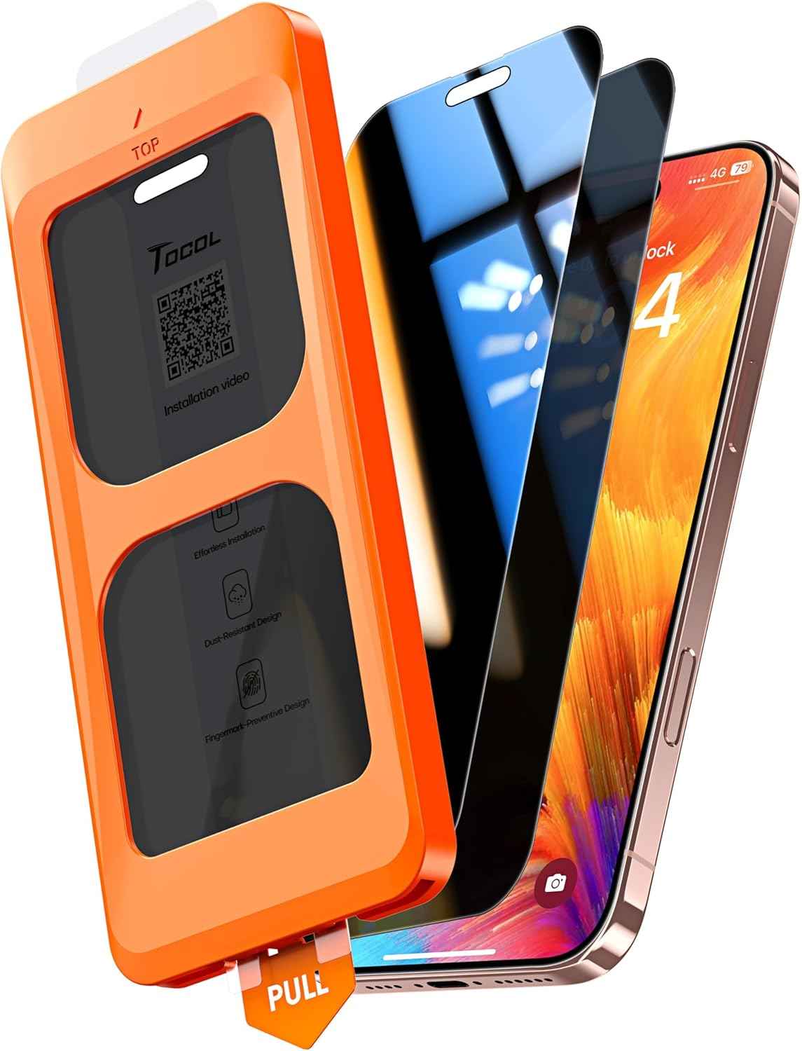 TOCOL for iPhone 17 Screen Protector 6.3 inch 9H Hardness Military Grade Shatterproof HD Tempered Glass for Full Coverage Protection 2 Pack