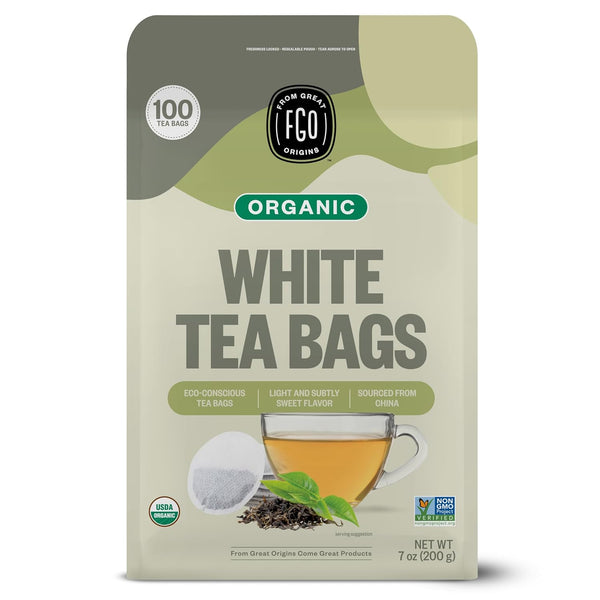 FGO Organic Red Raspberry Leaf Tea Bags, 100 Eco-Conscious Tea Bags, Caffeine Free, Imported from Germany