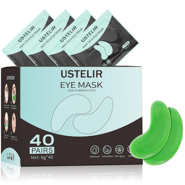24k Gold Under Eye Patches, 40 Pairs Eye Mask for Dark Circles, Puffy Eyes