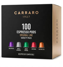 100 Aluminum Espresso Pods Compatible with Nespresso Original Line Made in Italy Variety Pack
